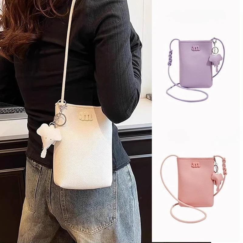Minimalist PU Leather Crossbody Bag for Women | Luxury Small Square Shoulder Handbag & Travel Pouch