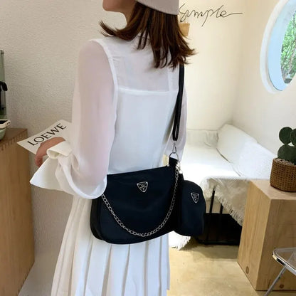 Trendy Nylon Crossbody Bag for Women | Casual Underarm Shoulder Bag & Messenger Purse for Students