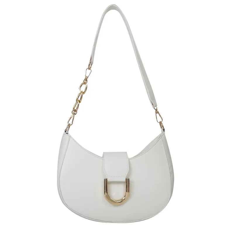 Trendy PU Leather Shoulder Bag for Women | Stylish Underarm Purse & Crossbody Handbag with Zipper