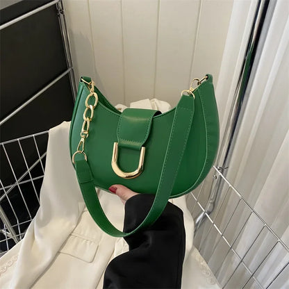 Trendy PU Leather Shoulder Bag for Women | Stylish Underarm Purse & Crossbody Handbag with Zipper