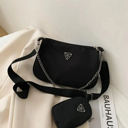 Trendy Nylon Crossbody Bag for Women | Casual Underarm Shoulder Bag & Messenger Purse for Students