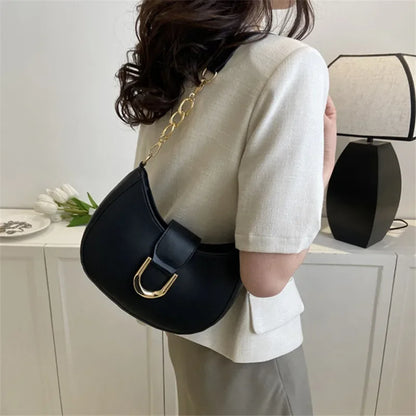 Trendy PU Leather Shoulder Bag for Women | Stylish Underarm Purse & Crossbody Handbag with Zipper