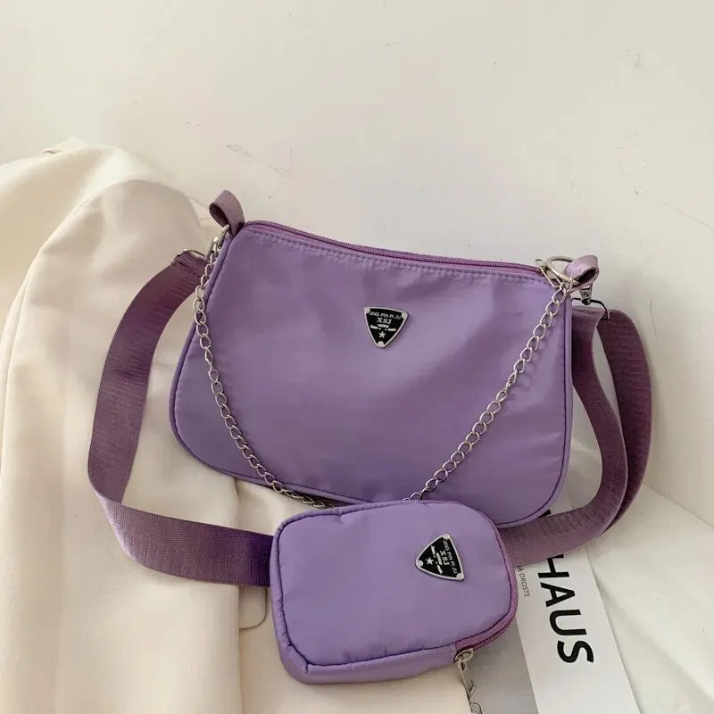 Trendy Nylon Crossbody Bag for Women | Casual Underarm Shoulder Bag & Messenger Purse for Students