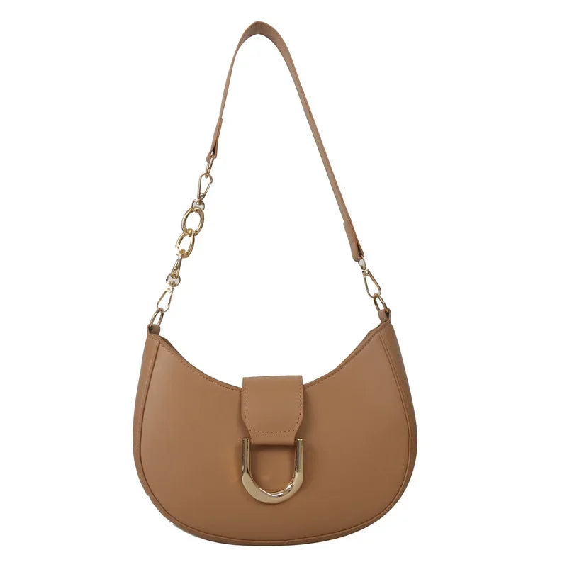Trendy PU Leather Shoulder Bag for Women | Stylish Underarm Purse & Crossbody Handbag with Zipper