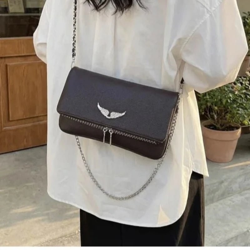 Fashionable Crossbody Bags for Women | Minimalist Chain Designer Shoulder Bag & Retro Purse