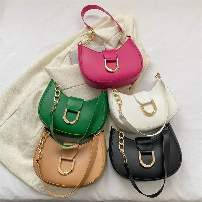 Trendy PU Leather Shoulder Bag for Women | Stylish Underarm Purse & Crossbody Handbag with Zipper