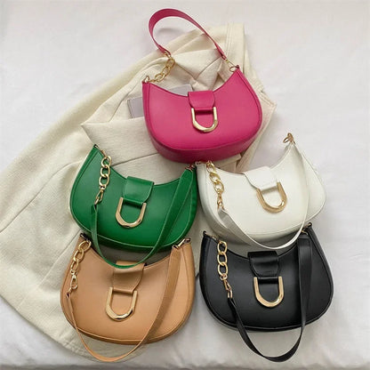 Trendy PU Leather Shoulder Bag for Women | Stylish Underarm Purse & Crossbody Handbag with Zipper