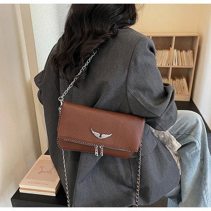 Fashionable Crossbody Bags for Women | Minimalist Chain Designer Shoulder Bag & Retro Purse