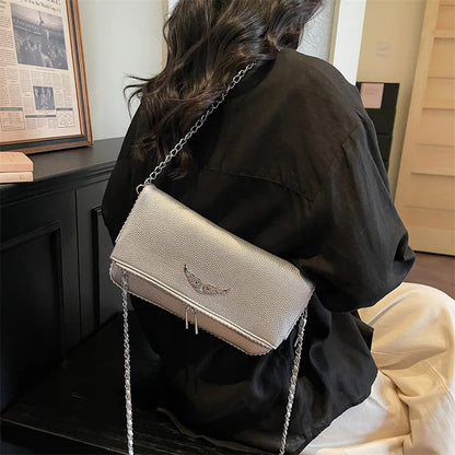 Fashionable Crossbody Bags for Women | Minimalist Chain Designer Shoulder Bag & Retro Purse