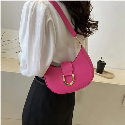 Trendy PU Leather Shoulder Bag for Women | Stylish Underarm Purse & Crossbody Handbag with Zipper