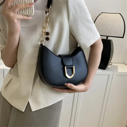 Trendy PU Leather Shoulder Bag for Women | Stylish Underarm Purse & Crossbody Handbag with Zipper