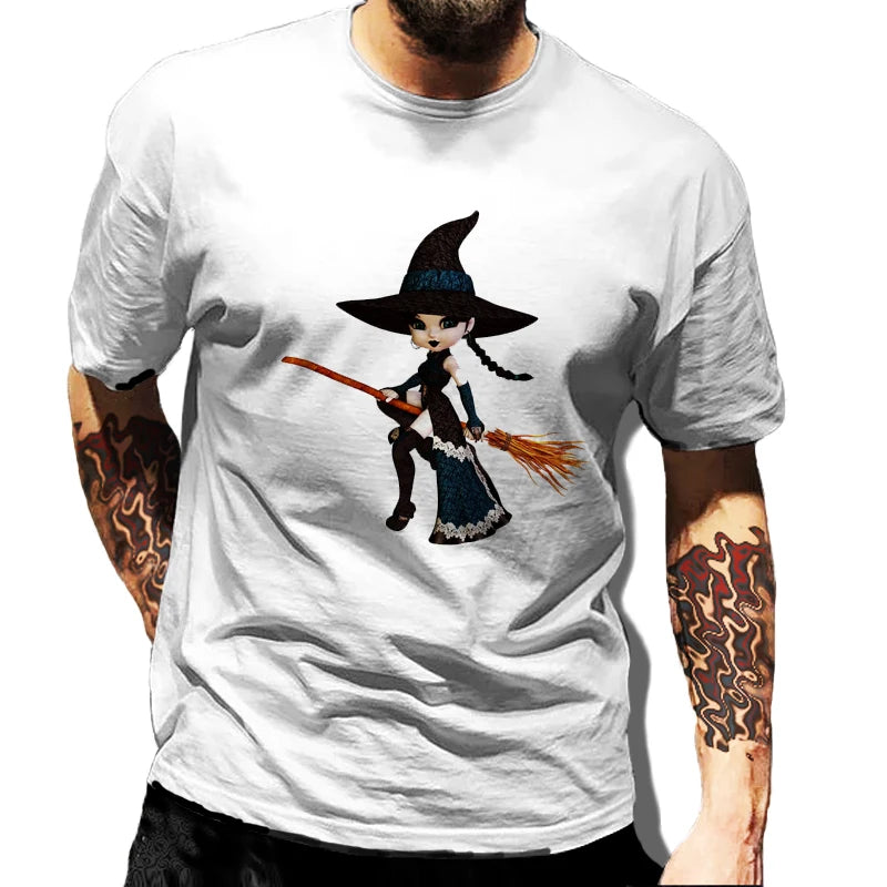 Men's Halloween T-Shirt Trend Clothes Gothic Streewear Man Hip Hop Tops Clown Graphic T Shirts Harajuku Male Short Sleeve Tee