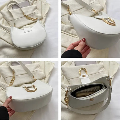 Trendy PU Leather Shoulder Bag for Women | Stylish Underarm Purse & Crossbody Handbag with Zipper