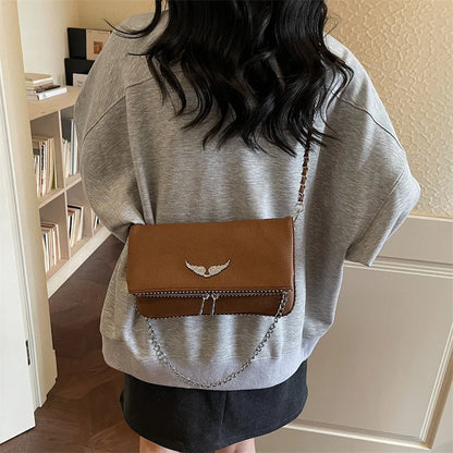 Fashionable Crossbody Bags for Women | Minimalist Chain Designer Shoulder Bag & Retro Purse