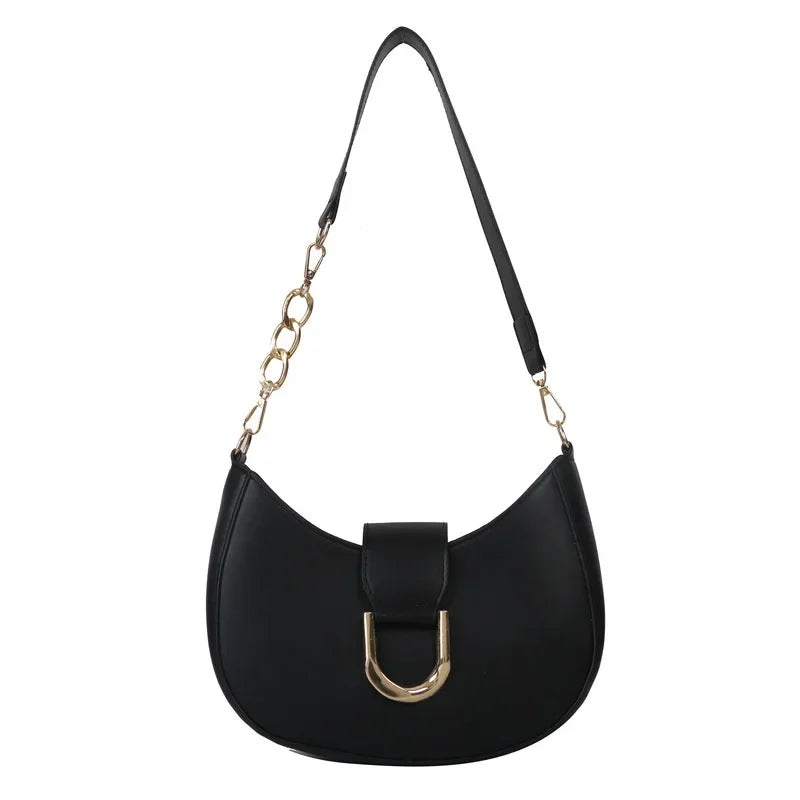 Trendy PU Leather Shoulder Bag for Women | Stylish Underarm Purse & Crossbody Handbag with Zipper